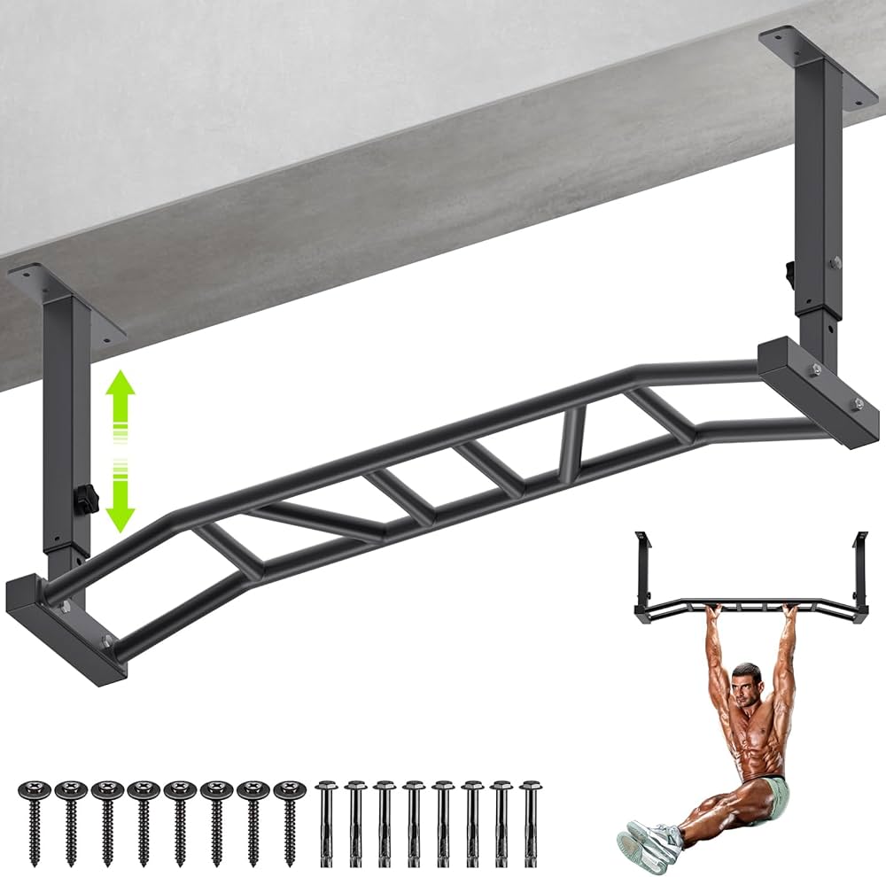 Amazon | Kipika 48インチ 天井取り付けプルアップバー 高耐久 マルチ