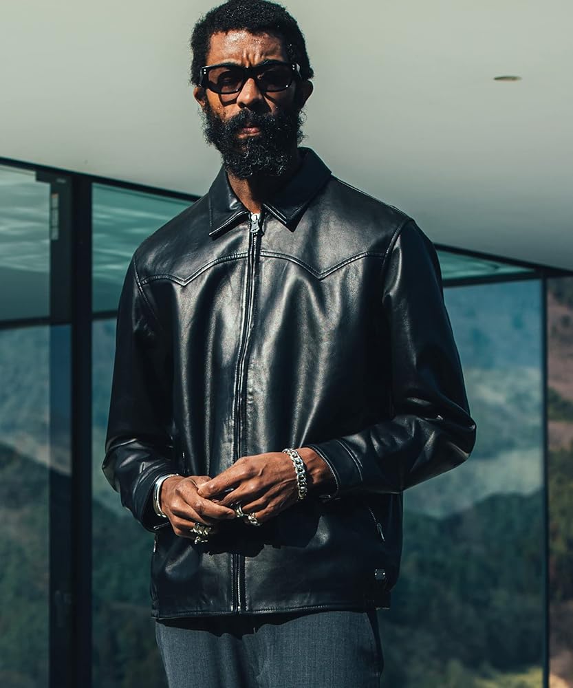 Amazon | [クライミー] ラムレザー ウエスタンジャケット メンズ