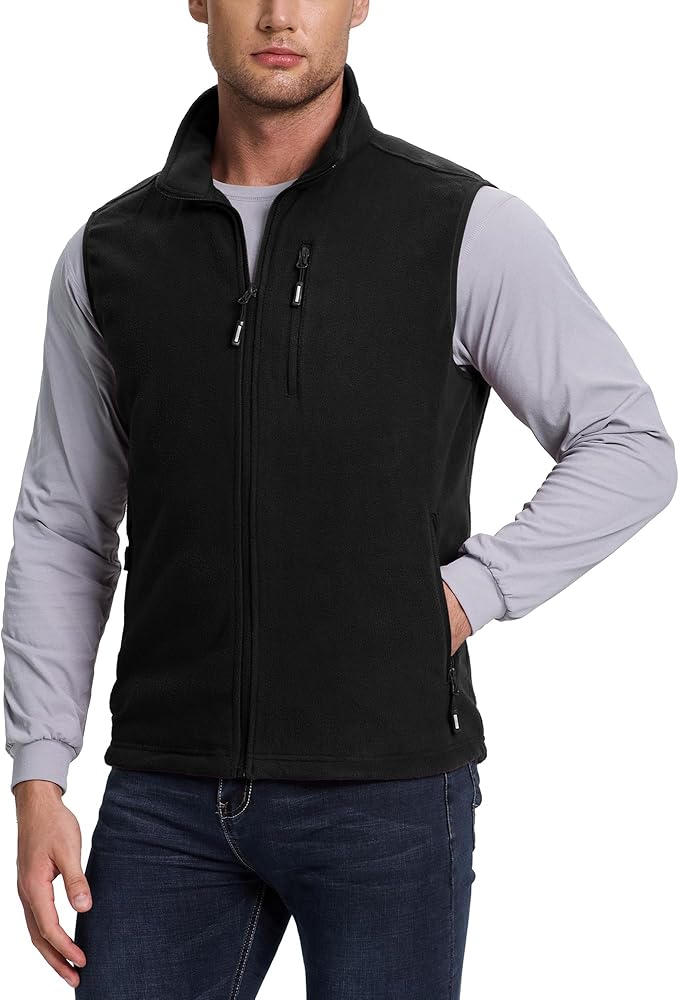 Outdoor Ventures Men's Full-Zip Lightweight Polar Fleece Vest