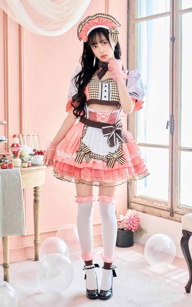 Amazon.co.jp: [Malymoon] コスプレ メイド ウエイトレス マカロン