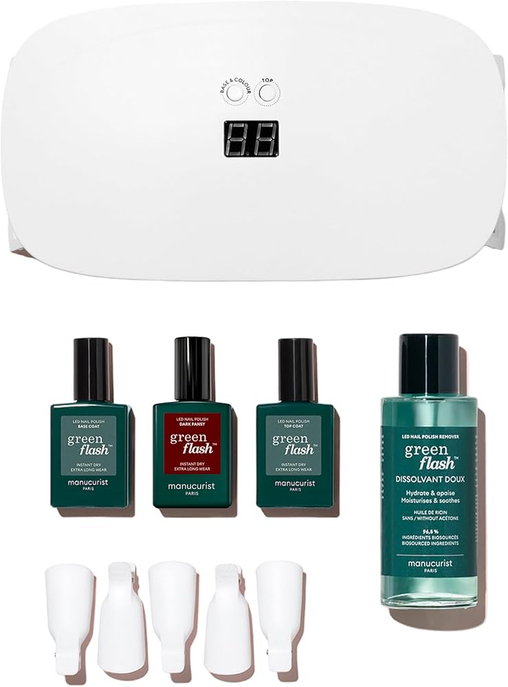 Amazon.com : MANUCURIST Green Flash Slim LED Nail Gel Kit Gift Box
