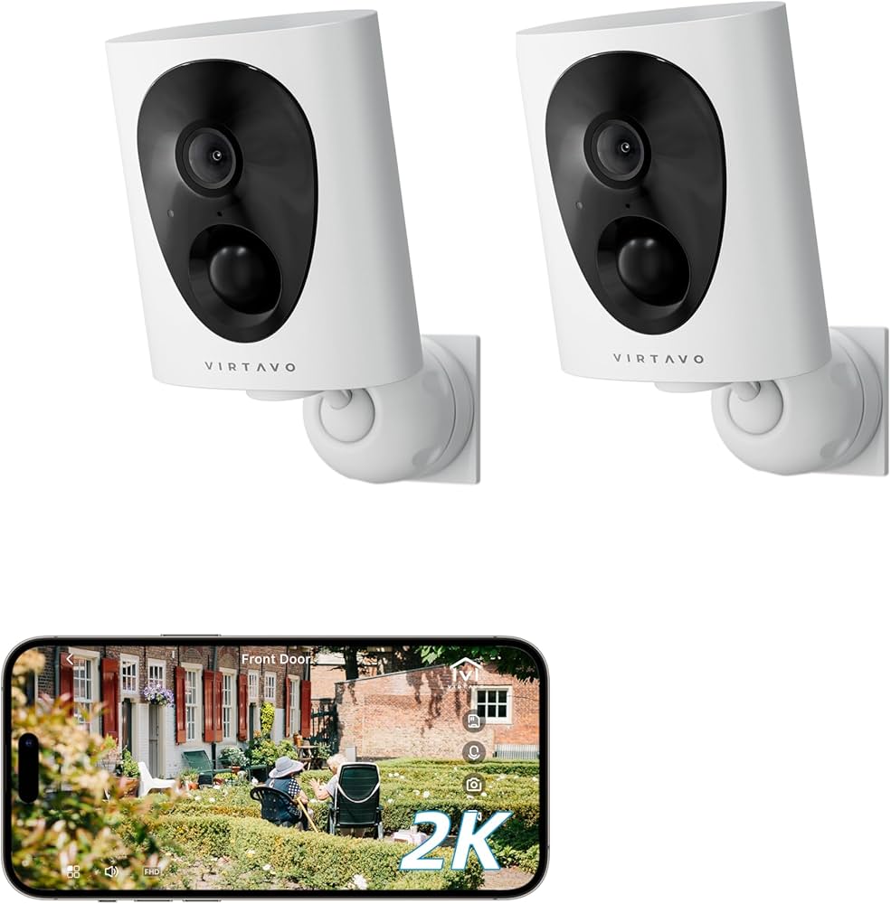 Amazon.co.jp: virtavo 防犯カメラ 屋外 ワイヤレス 充電式 2台セット