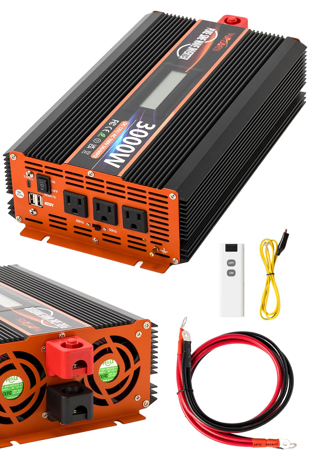 Amazon.co.jp: 【国際規格認証】正弦波 インバーター 定格3000W 最大