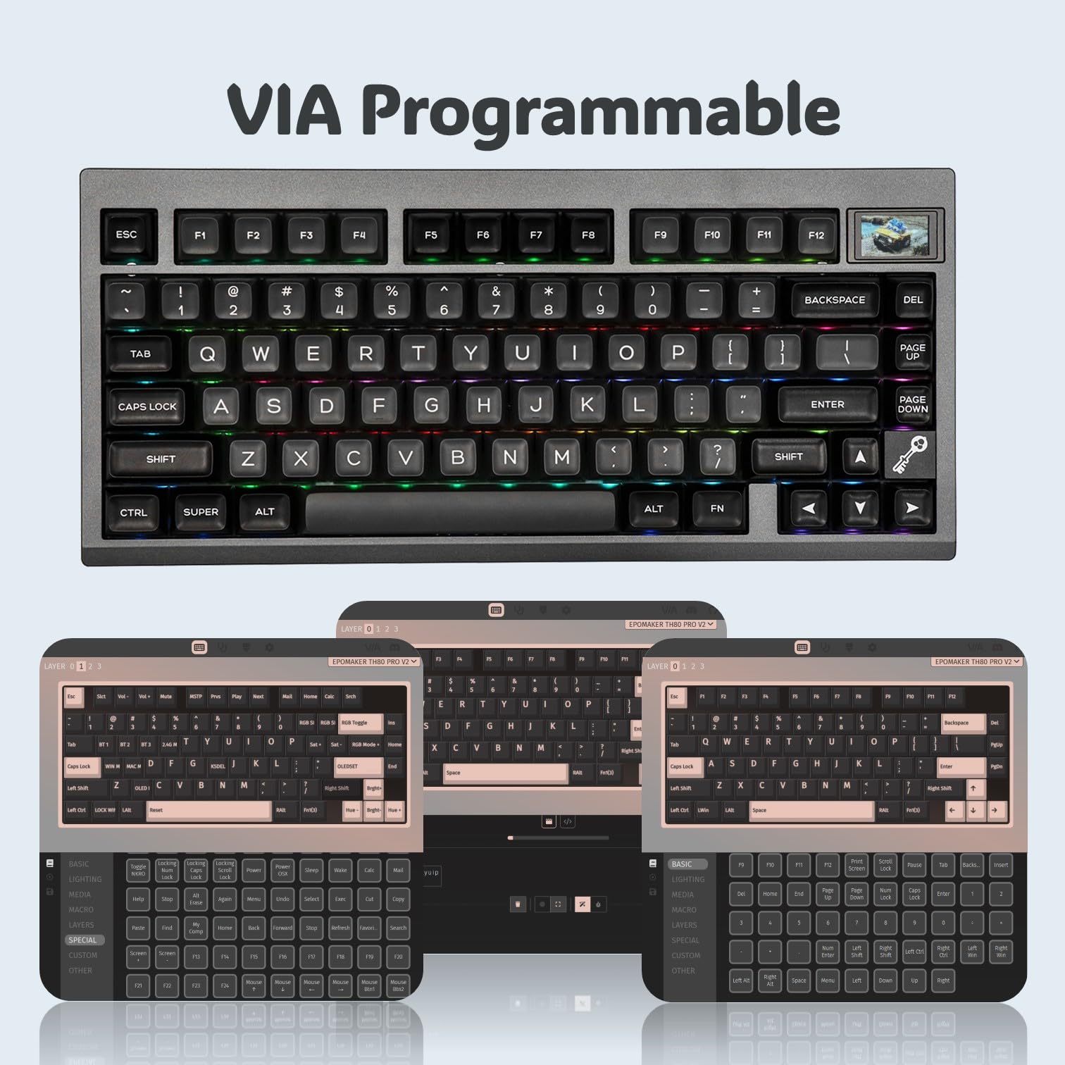 Amazon.com: EPOMAKER TH80 PRO V2 Wireless Gaming Keyboard with