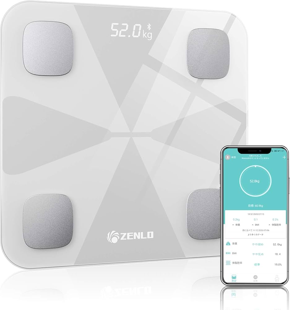 Amazon.co.jp: 体重計 ZENLO 体脂肪計・体組成計 Bluetooth対応 スマホ