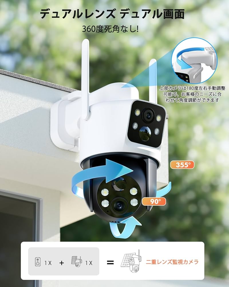 Amazon.co.jp: 【2026デュアルレンズ & 両監視画面 & 1台2役*360°死角