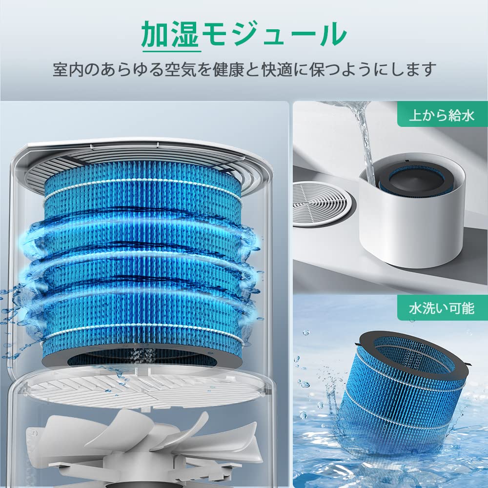 Amazon | 加湿 空気清浄機 Afloia 20畳 空気強力浄化 一台多役 脱臭/除