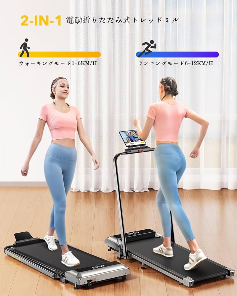 Amazon | TOPUTURE ルームランナー 時速1~12km 傾斜7%電動 ランニング