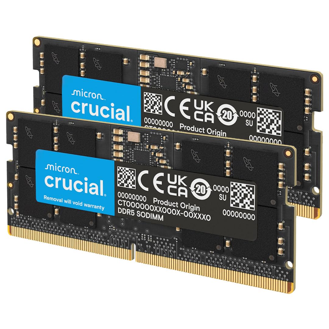 Crucial 32GB DDR5 RAM Kit (2x16GB), 5600MHz (or 5200MHz or 4800MHz