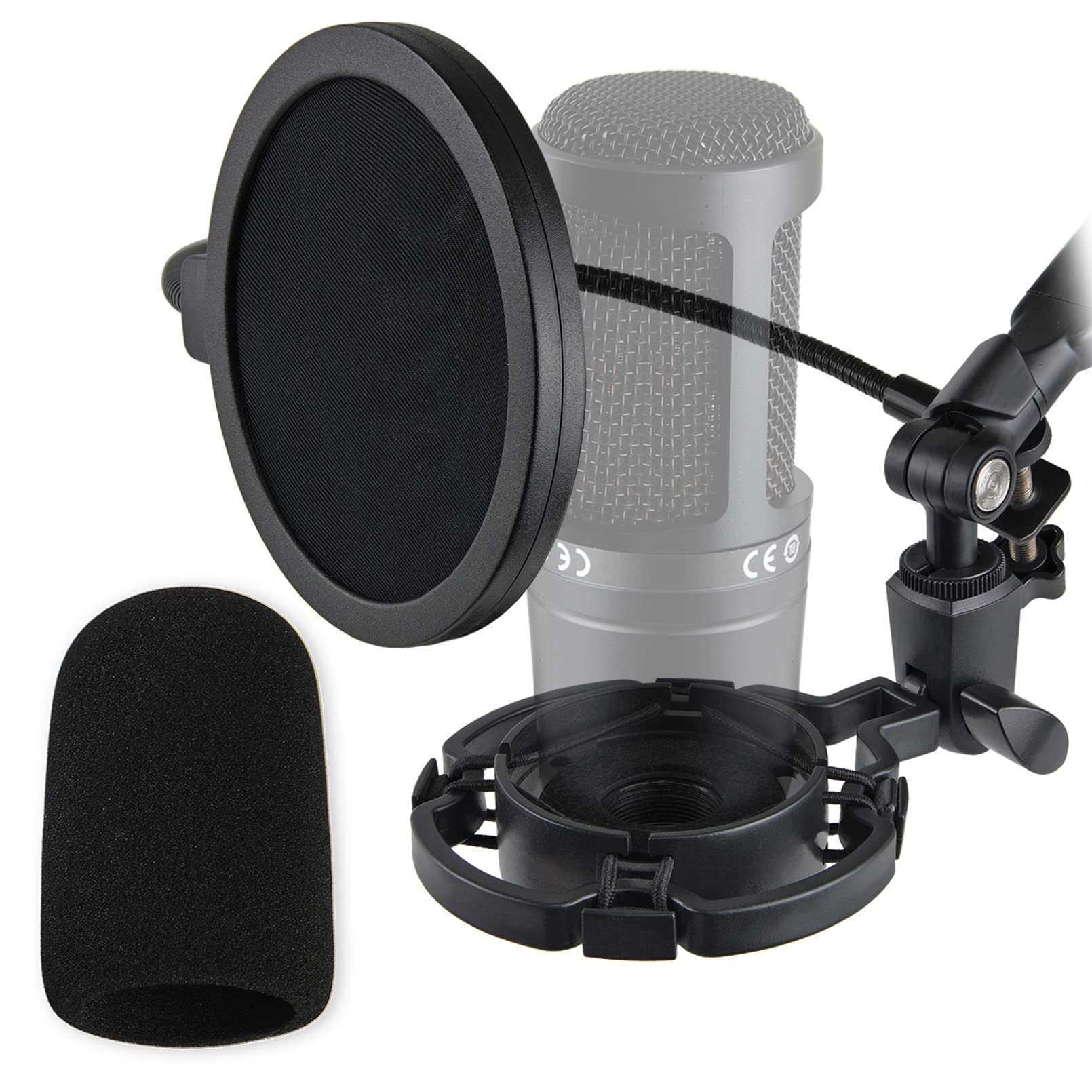 Amazon.com: AT2020 Shock Mount with Pop Filter and Foam Windscreen