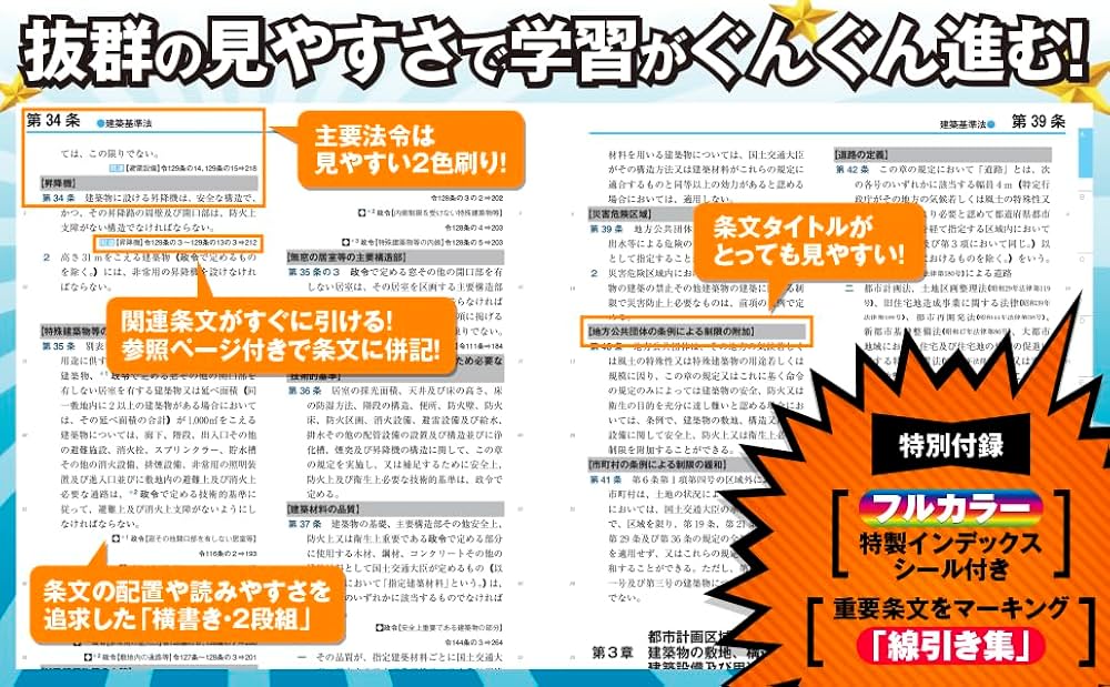 2026年度版 建築基準関係法令集【一級・二級建築士試験対策/試験会場に