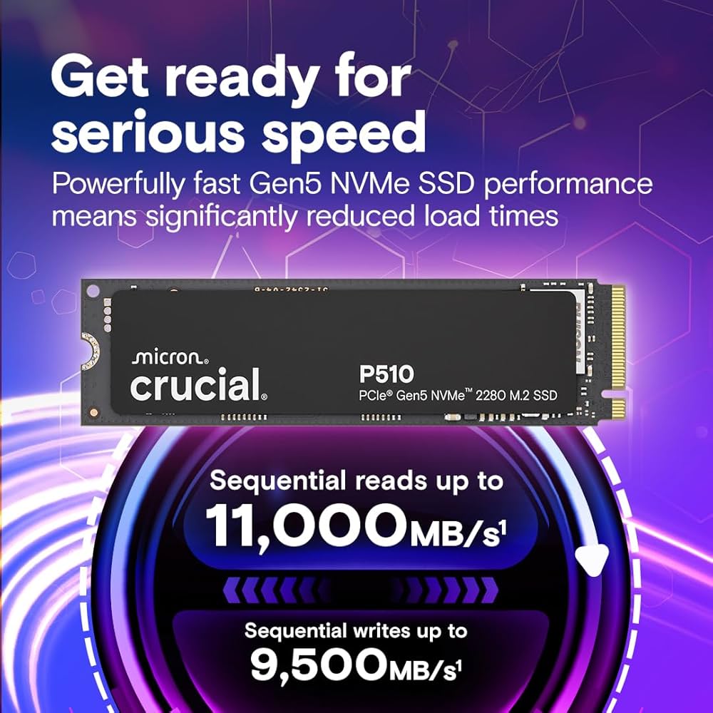 Amazon | Crucial P510 1TB Gen5 NVMe SSD 最大11,000MB/秒 PCIe 5.0 M