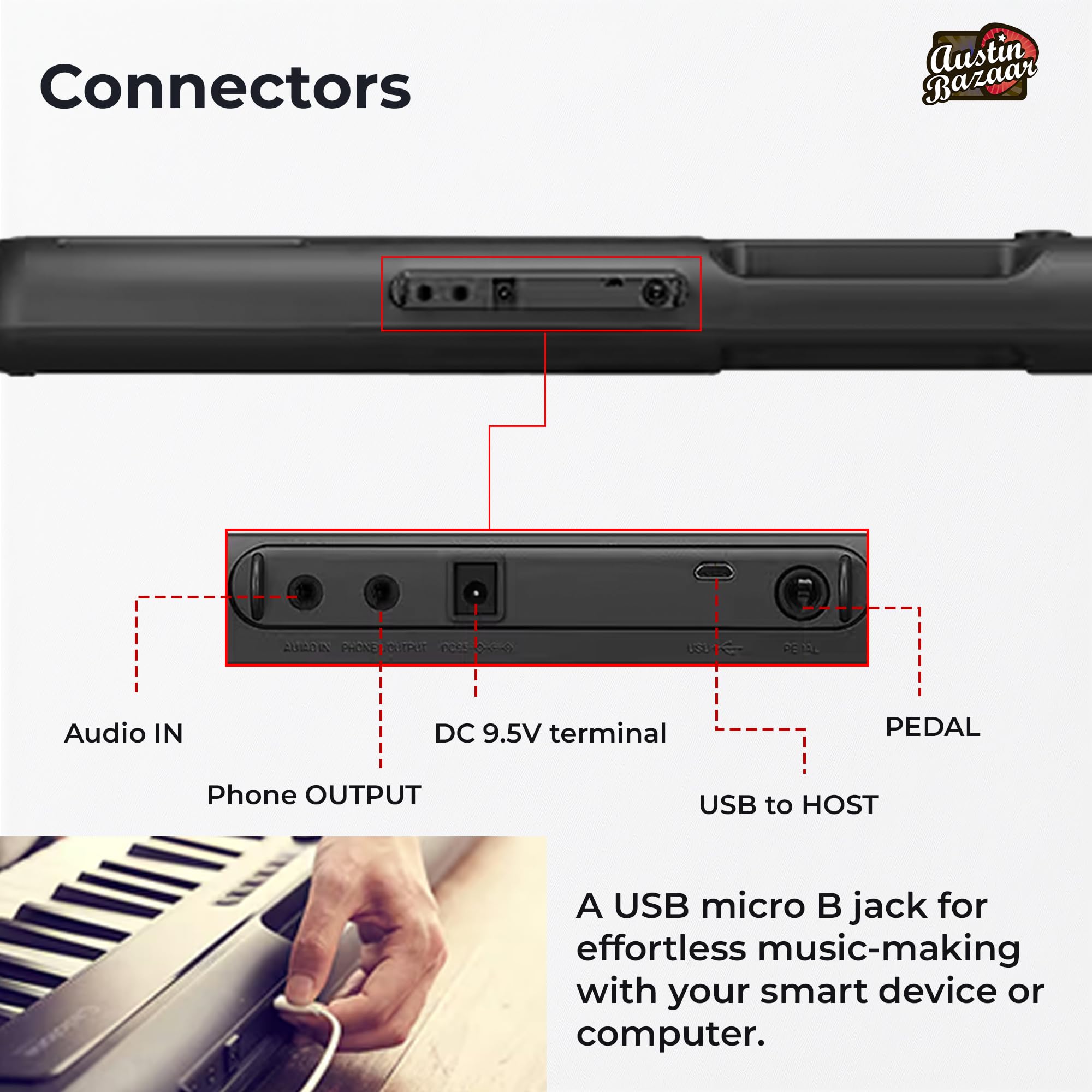 Amazon.com: Casio CT-S300 61-Key Keyboard Bundle with Adjustable