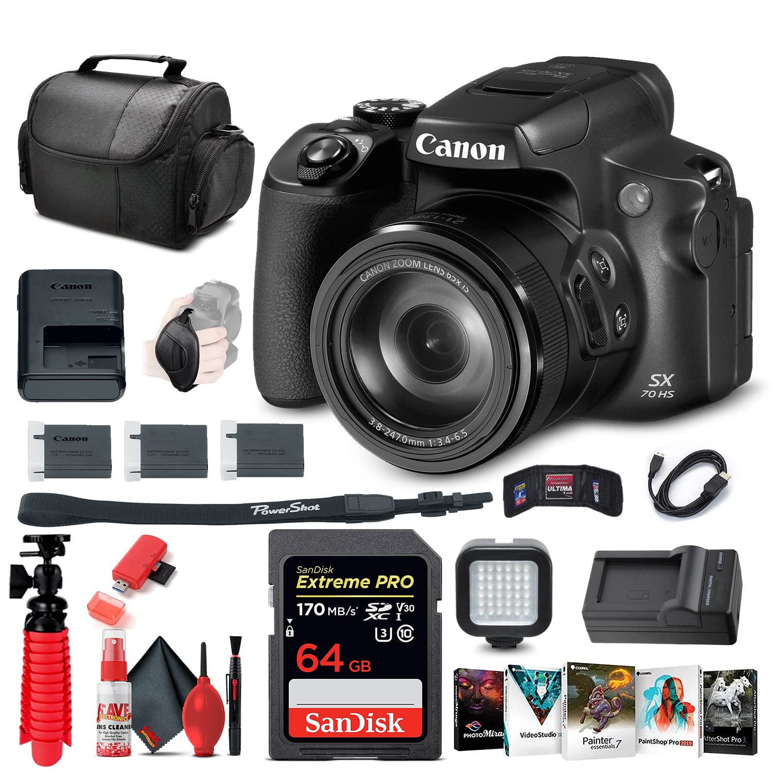 Amazon.com : Canon PowerShot SX70 HS Digital Camera (3071C001) +