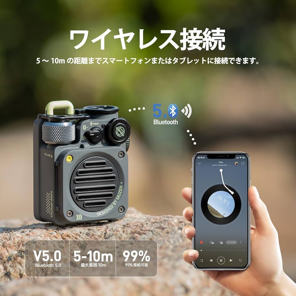 Amazon.co.jp: MUZEN Wild Mini 第2世代 Bluetoothスピーカー 防水