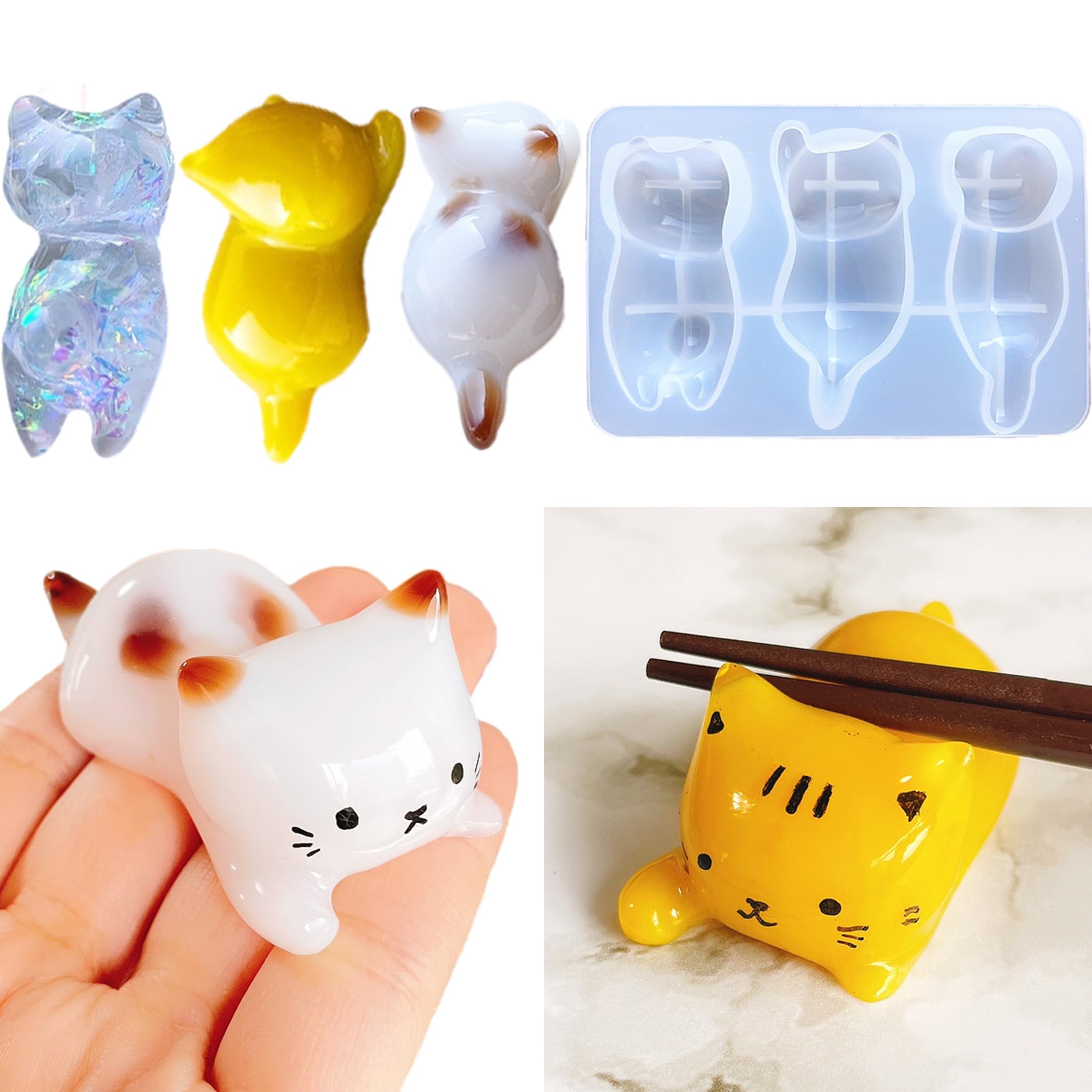 Amazon.co.jp: Evergarden ねこ 箸置き シリコンモールド レジン ネコ