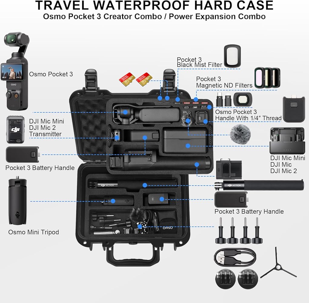 Amazon.com : Lekufee Waterproof Hard Case for DJI Osmo Pocket 3