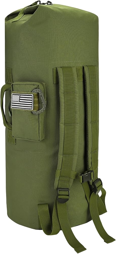 MOZETO Military Duffle Bag, 110L Extra Large Sea Bag with Backpack