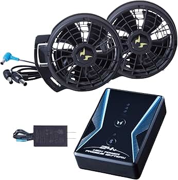 Amazon.co.jp: 空調風神服 24V バッテリー ファン セット RD9390PJ
