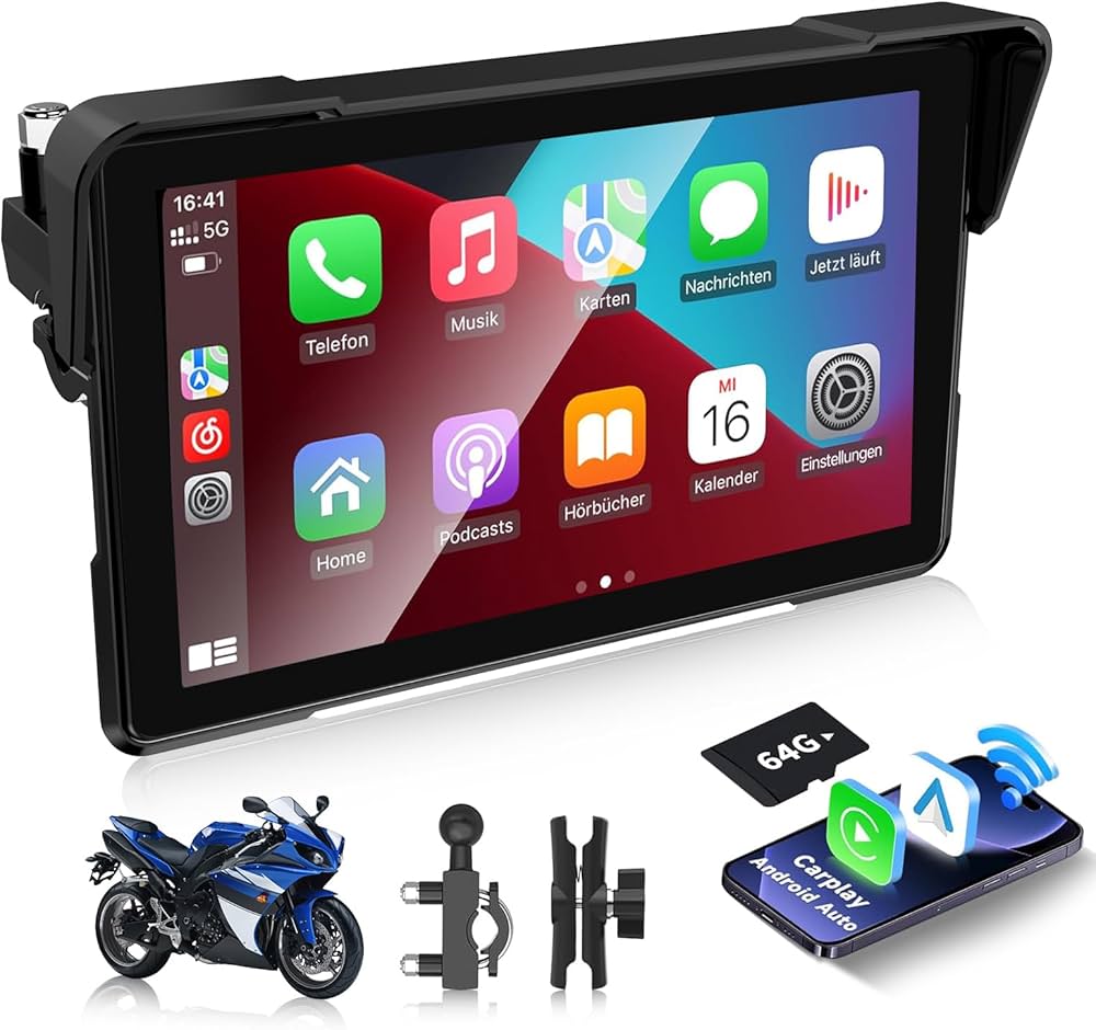 Amazon.co.jp: ATOVANKA 7インチバイク スマートモニター、Carplay