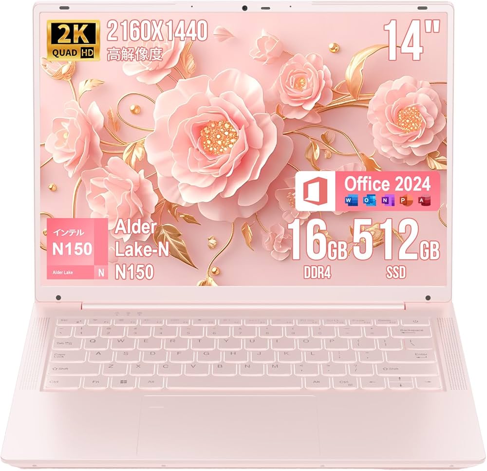 Amazon.co.jp: 2K ノートパソコン 14インチ/16GBメモリ 512GB SSD