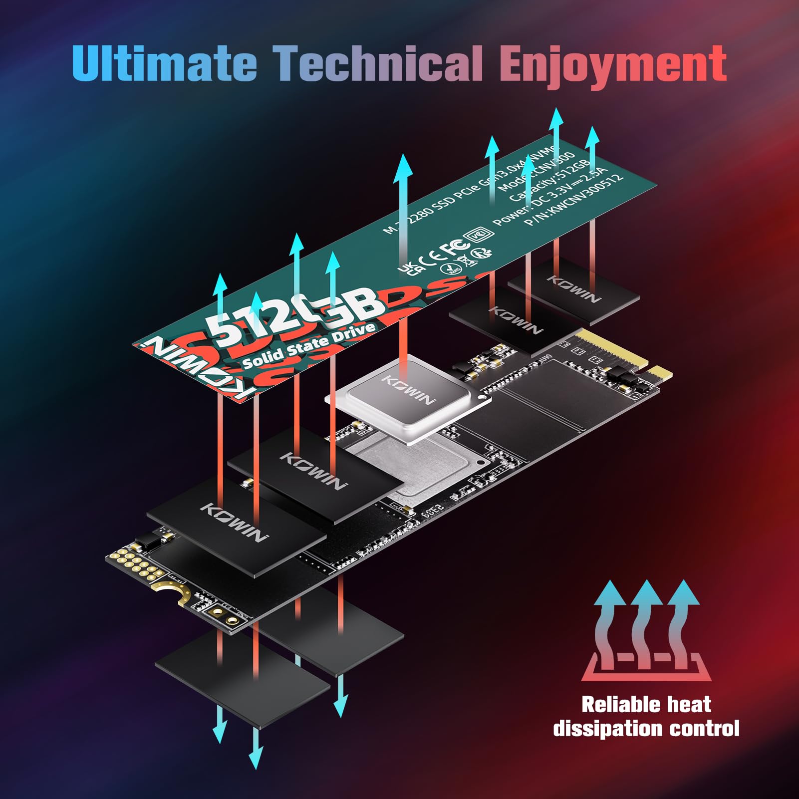 Amazon.com: KOWIN SSD 512GB PCIe 3.0x4 NVMe M.2 2280, R/W up to