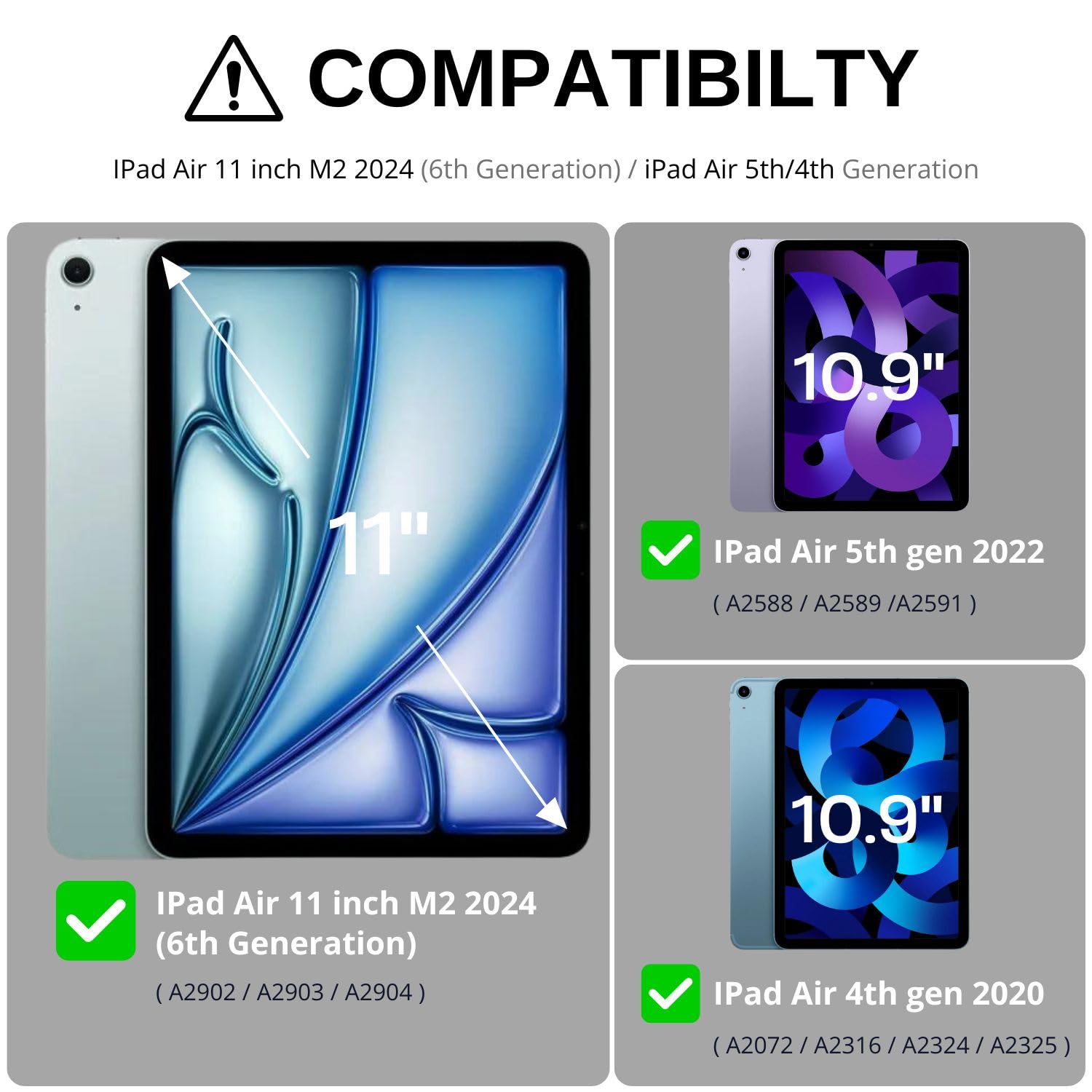 Amazon.com: TNP Cover Case for iPad Air 11 Inch M2 6th 2024, 5th