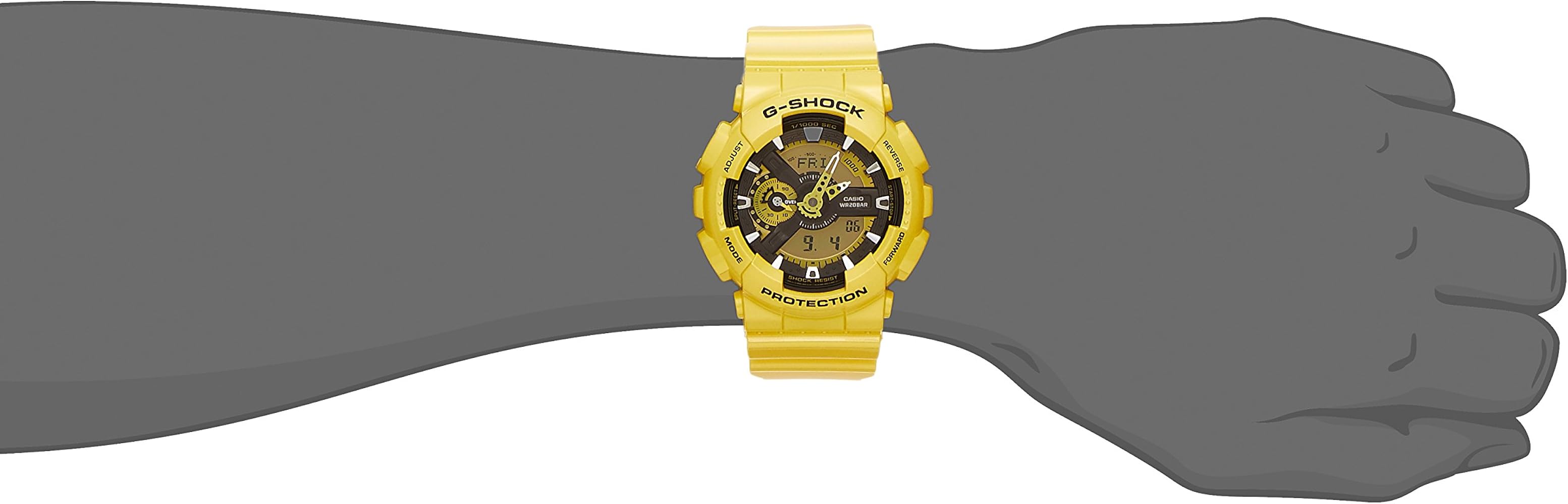 Casio G-Shock Yellow Analog Digital Dial Resin Quartz Men's Watch