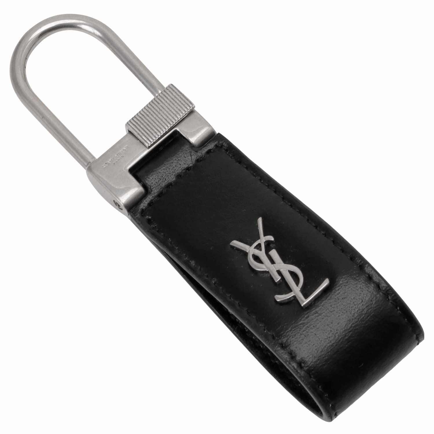 Amazon.co.jp: YSL タイニーカサンドラ ロゴ レザーループ キーリング
