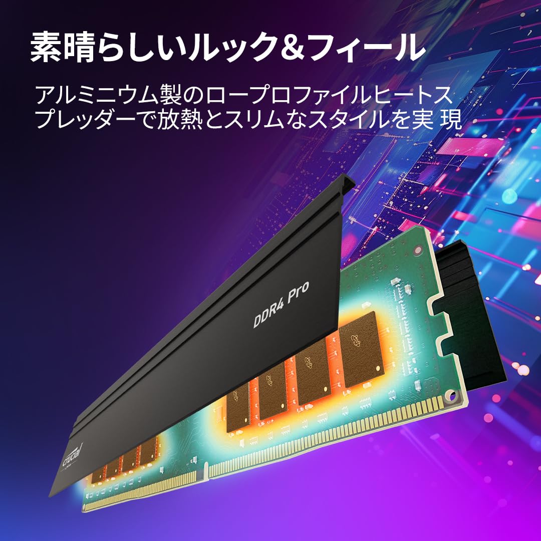 Amazon | CrucialPRO (マイクロン製) デスクトップ用メモリ 32GBX2枚