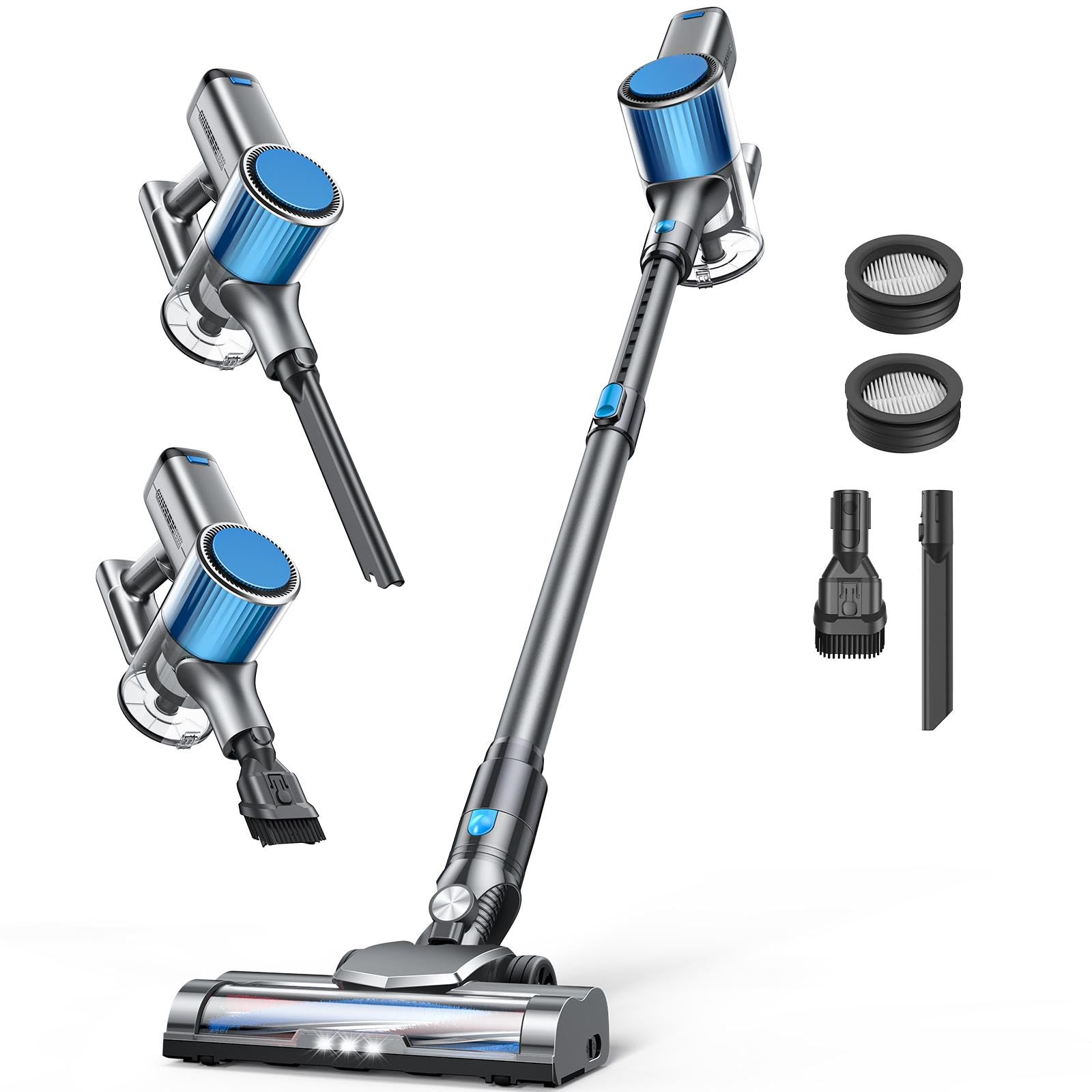 Amazon | 掃除機 コードレス 【50000pa超強力吸引・自立式・50分連続