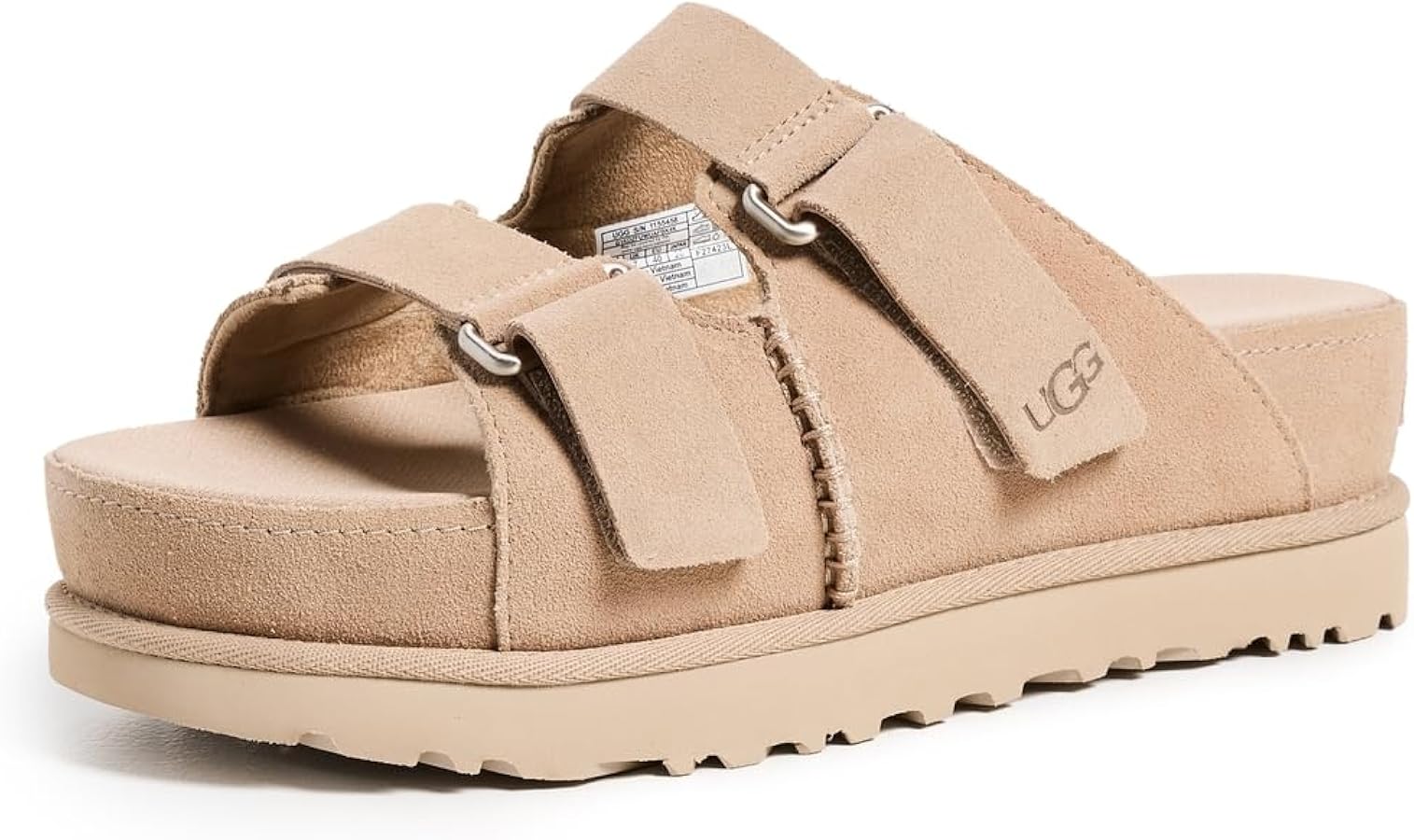 Amazon.com | UGG Women's GOLDENSTAR HI Slide Sandal, Sand, 12 | Slides