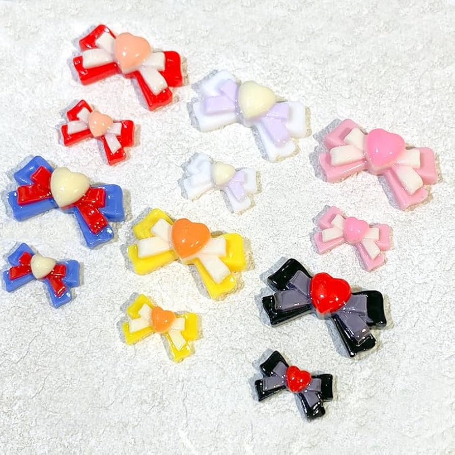 3dネイルパーツ リボン ひらがな ハート ネイルパーツ デコパーツ 3d