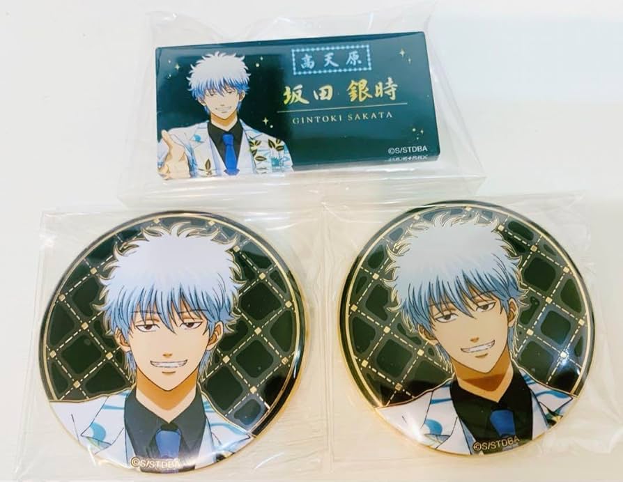 Amazon.co.jp: 銀魂 坂田銀時 缶バッジ 高天原 ホスト 3点セット : ホビー