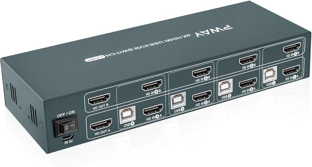 Amazon.co.jp: HDMI KVMスイッチ デュアルモニター 拡張ディスプレイ 4