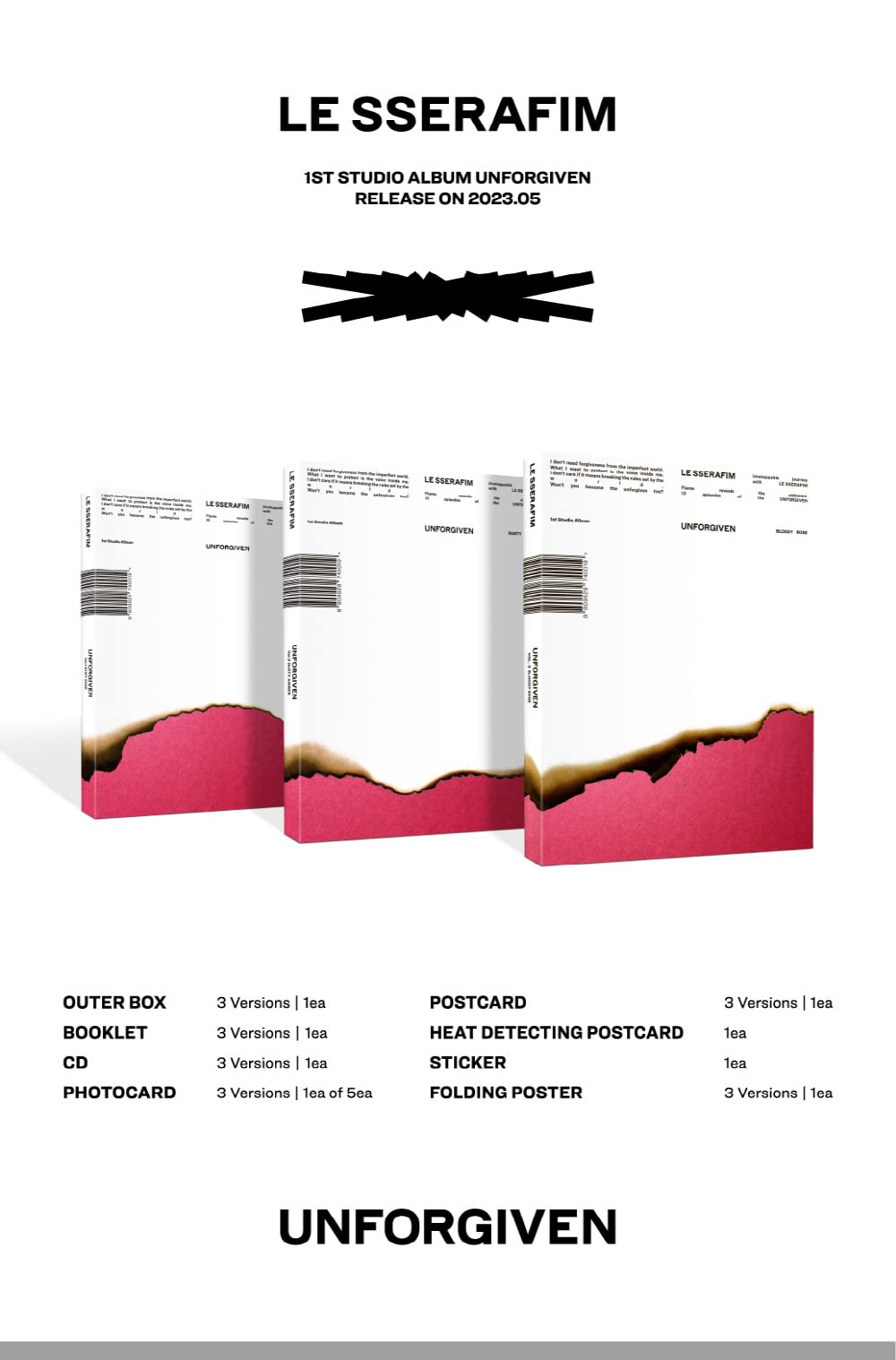 Amazon.co.jp: LE SSERAFIM - UNFORGIVEN 1st Studio アルバム+ギフト