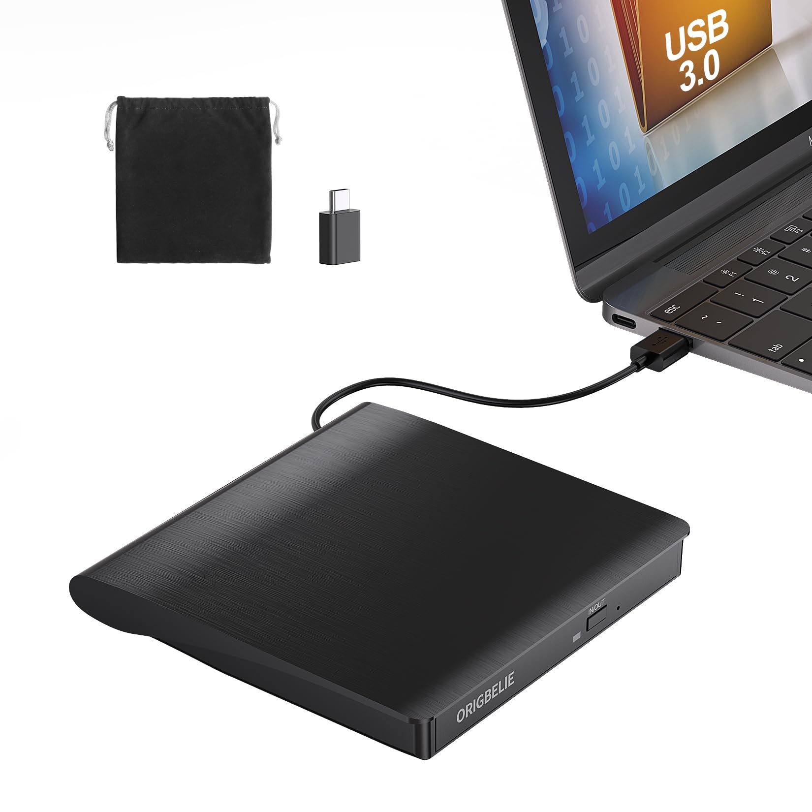 Amazon.com: ORIGBELIE External CD/DVD Drive for Laptop, USB 3.0 CD