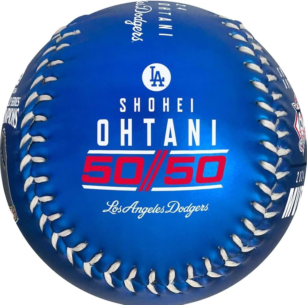 Amazon | 大谷翔平 2024 MVPコレクターズ記念ボール、ブルー、50/50