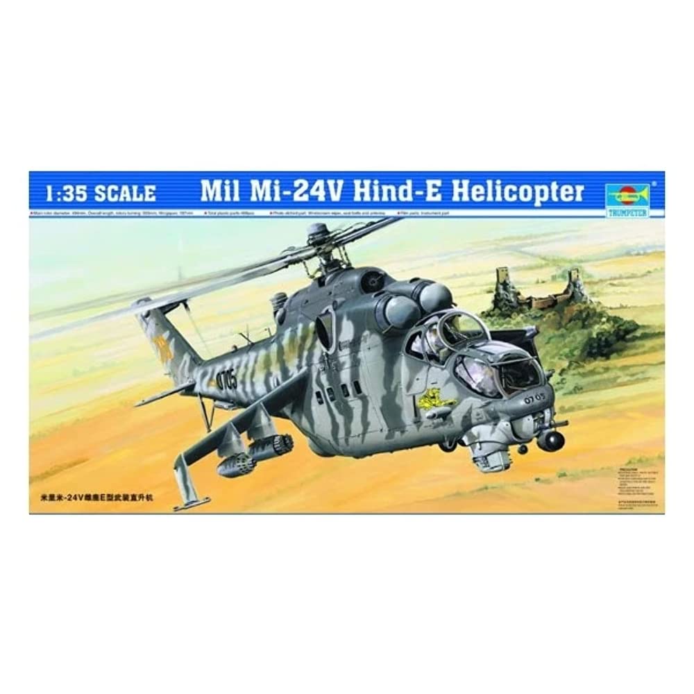 Amazon.com: Trumpeter 1/35 Scale Mill Mi24V Hind E Helicopter