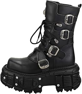 Amazon | New Rock New Punk and Rock ユニ プラットフォームブーツ