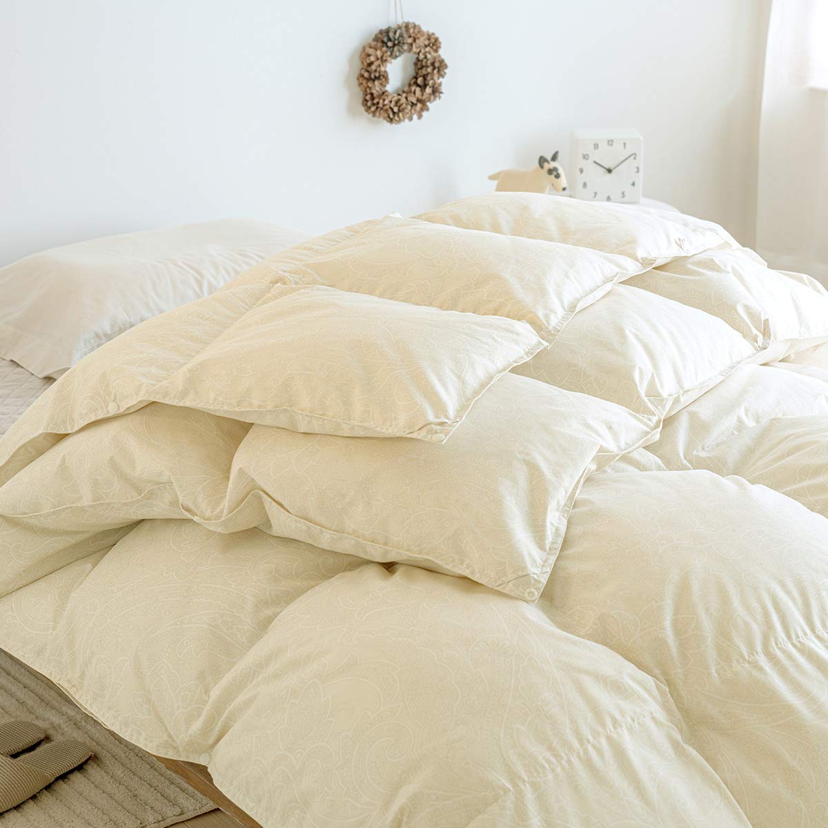 Amazon｜西川 2枚合わせ 羽毛布団 ツインダウン フランス産ホワイト