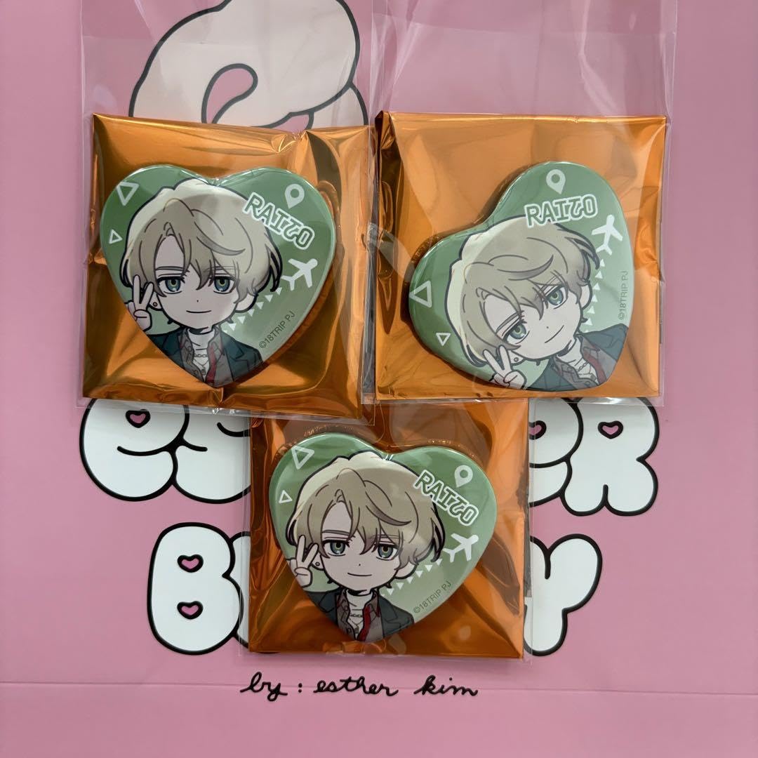 Amazon.co.jp: エイトリ 18TRIP 北片來人 旅先レポート ハート缶バッジ