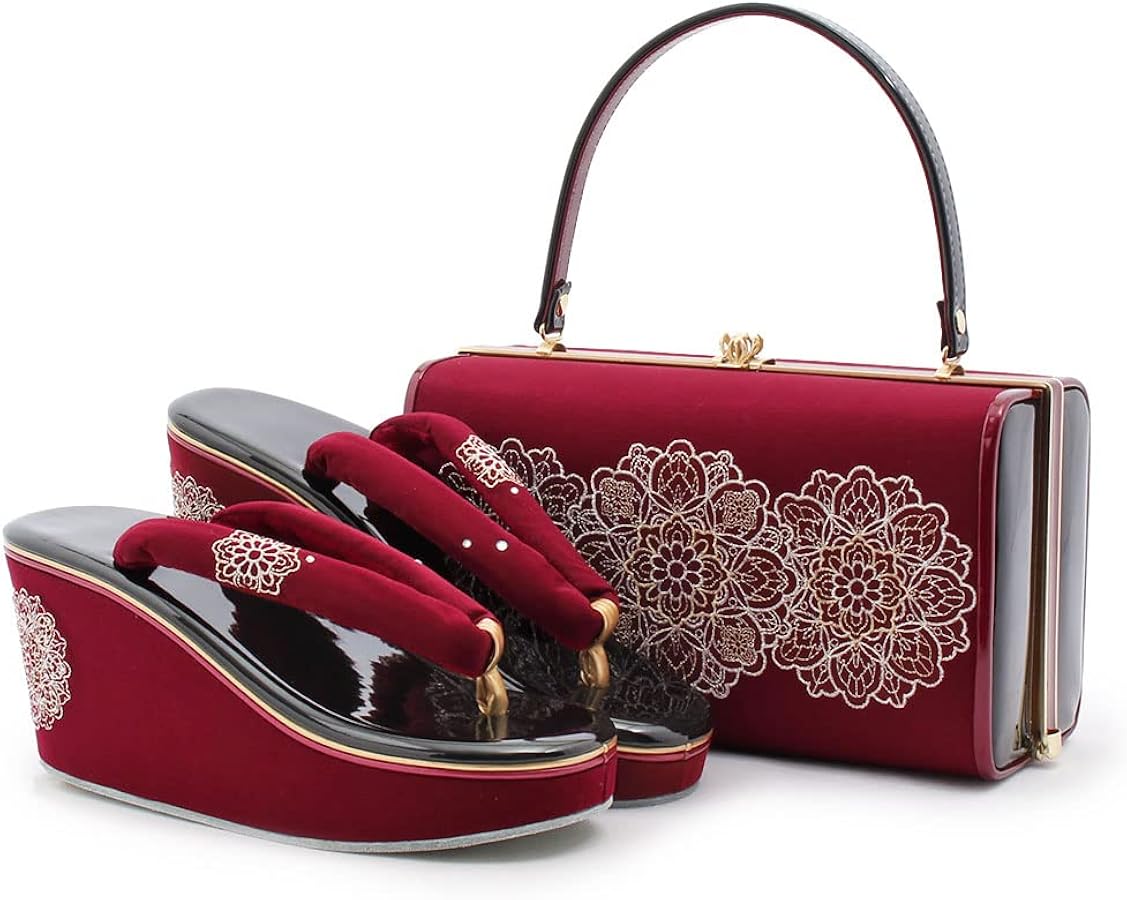 Amazon | 草履バッグセット 振袖 ベロア 刺繍 レース ラインストーン