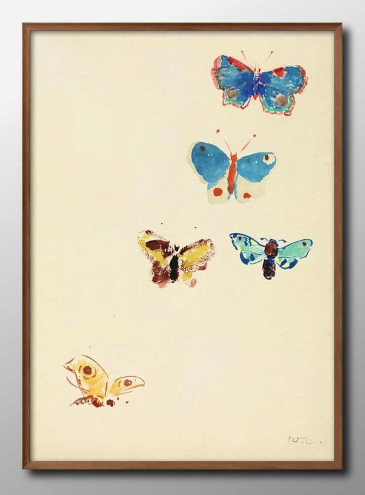 Amazon.co.jp: オディロン ルドン匹の蝶 A3 サイズ おしゃれ 絵画