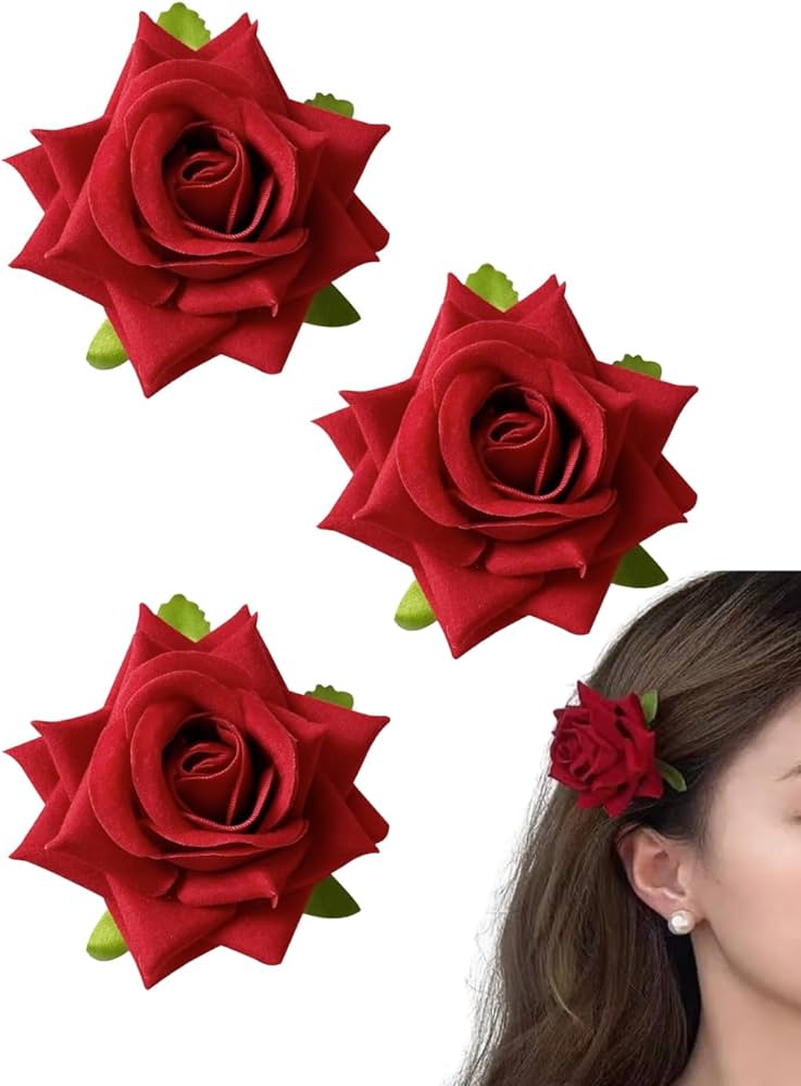 Amazon.co.jp: Copeflap 薔薇 ヘアピン バラ ヘアクリップ ローズ ヘア