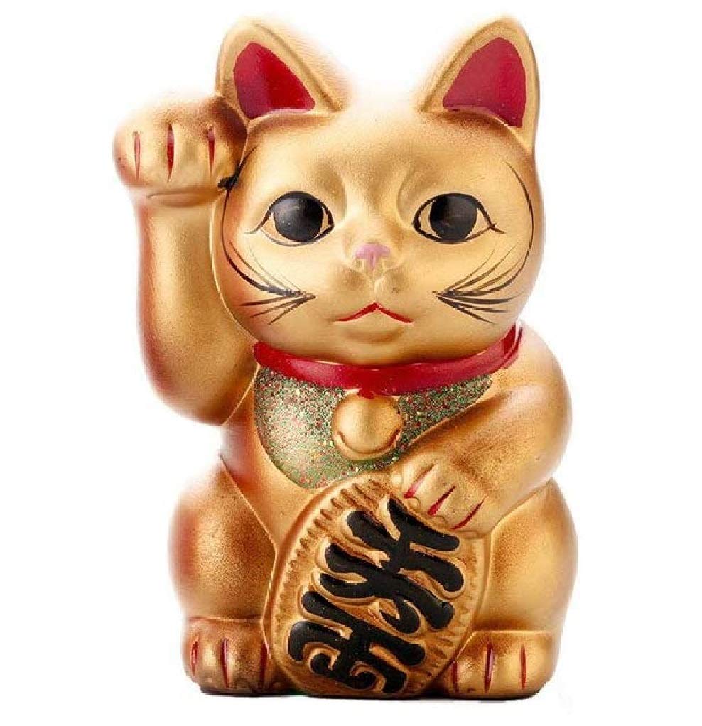 Amazon.co.jp: 瀬戸焼レトロ招き猫貯金箱金 (K5245)愛知県の工芸品Seto