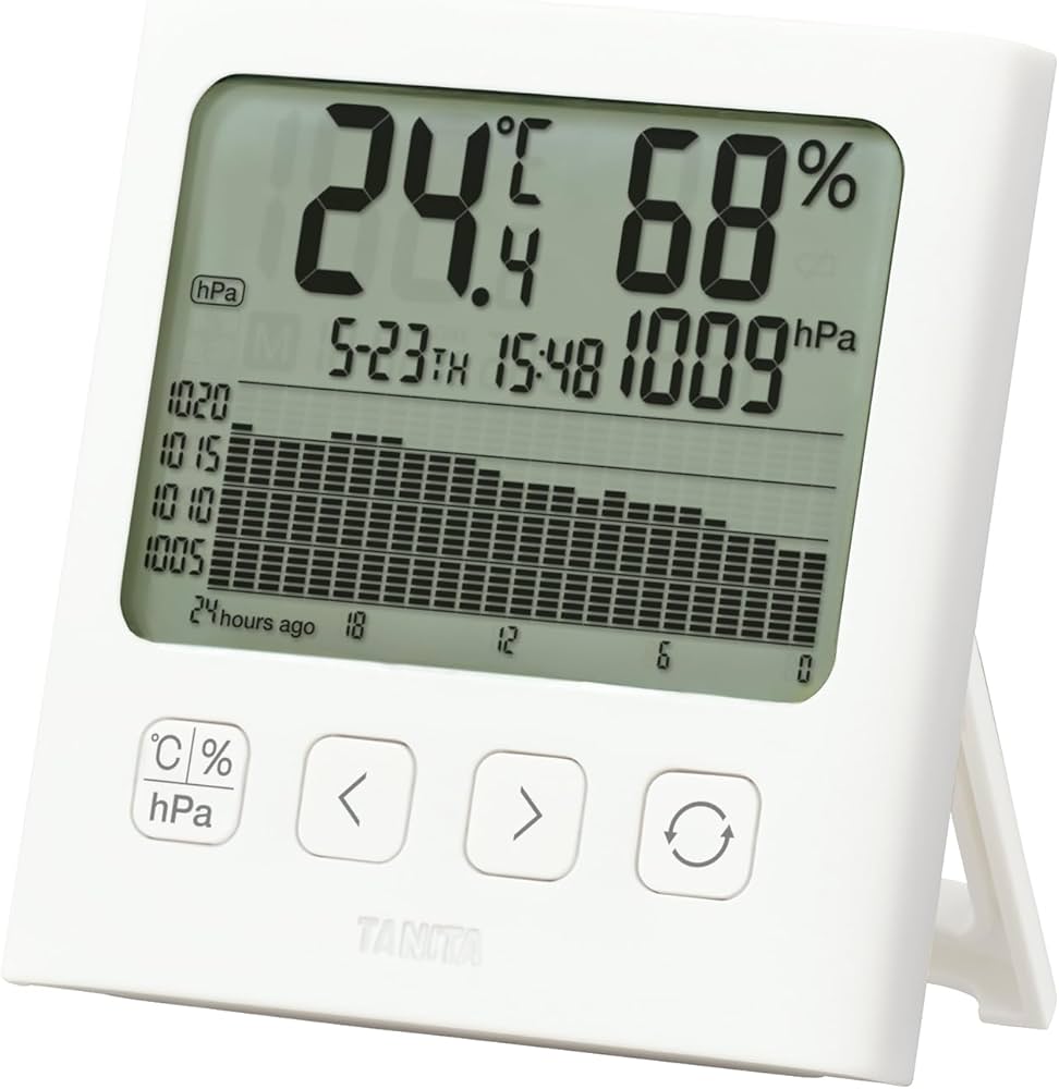 Amazon.co.jp: タニタ 温湿度計 気圧計【気圧/気温/湿度の変化が大画面