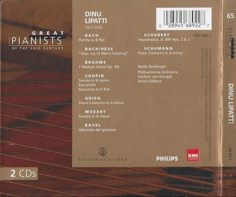 Bach, Chopin, Grieg, Ravel, Schubert, Schumann, Dinu Lipatti