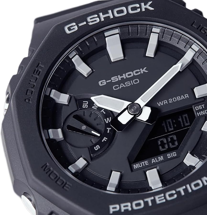 Amazon.com: Casio Men GA-2100-1AER G-Shock Carbon Core Octagon