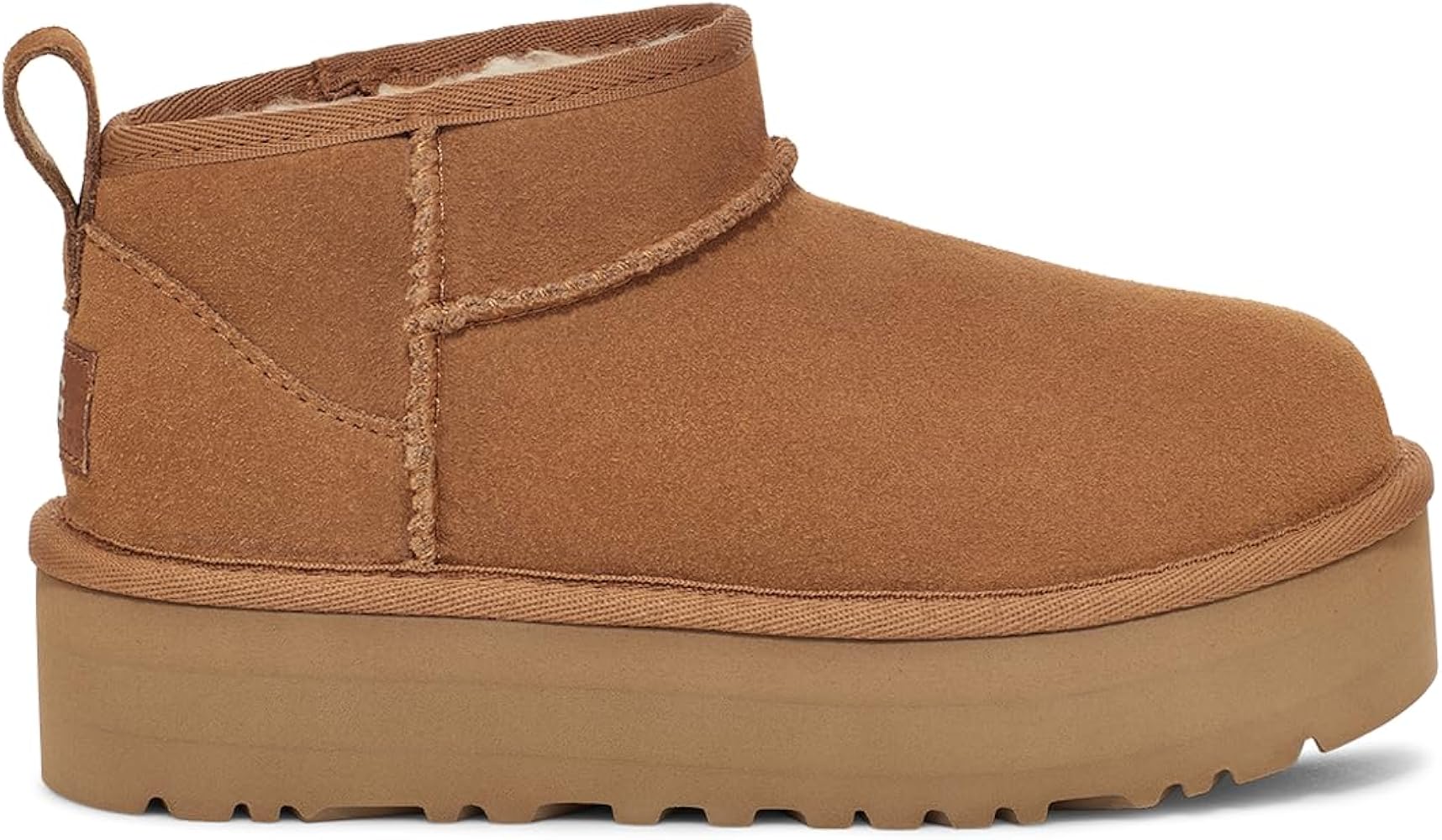 UGG Girl's Classic Ultra Mini Platform Ankle Boot, Chestnut, 6 Big